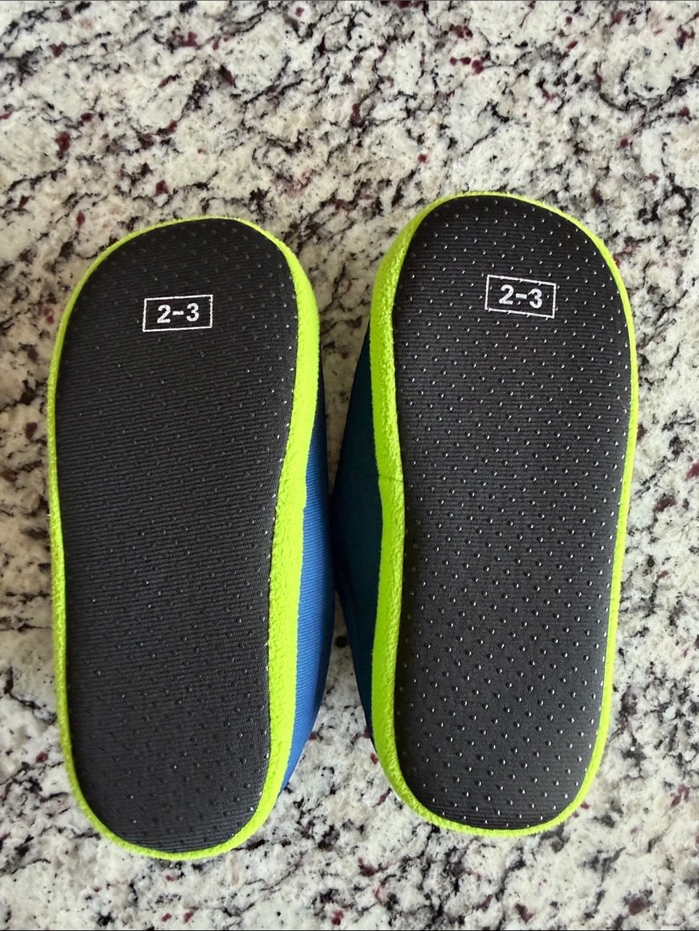 Kids Navy & Lime Slip-On Shoes